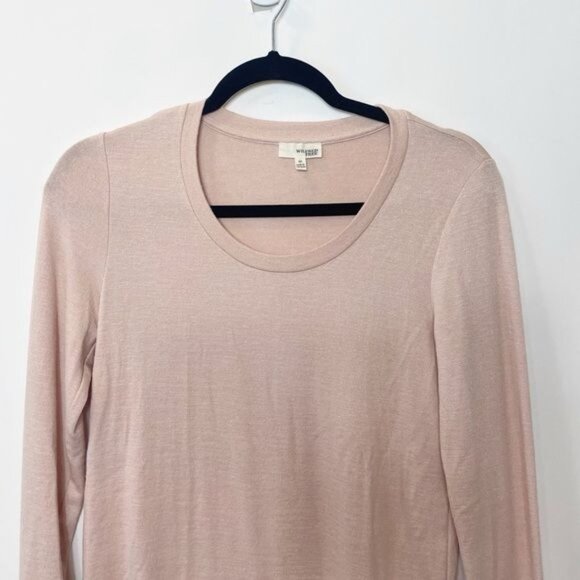 Aritzia Wilfred Free Diapason Tee Pink Blush Long Sleeve Medium Lightweight - Picture 4 of 7